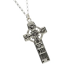 Kells Saint Patrick & Saint Columba High Cross Silver Necklace