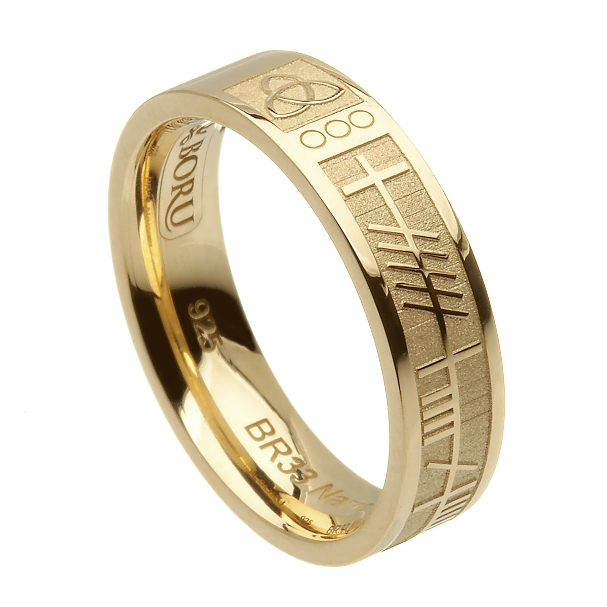 Ogham My Soul Mate Yellow Gold Wedding Ring