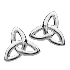 Small White Gold Trinity Knot Stud Earrings