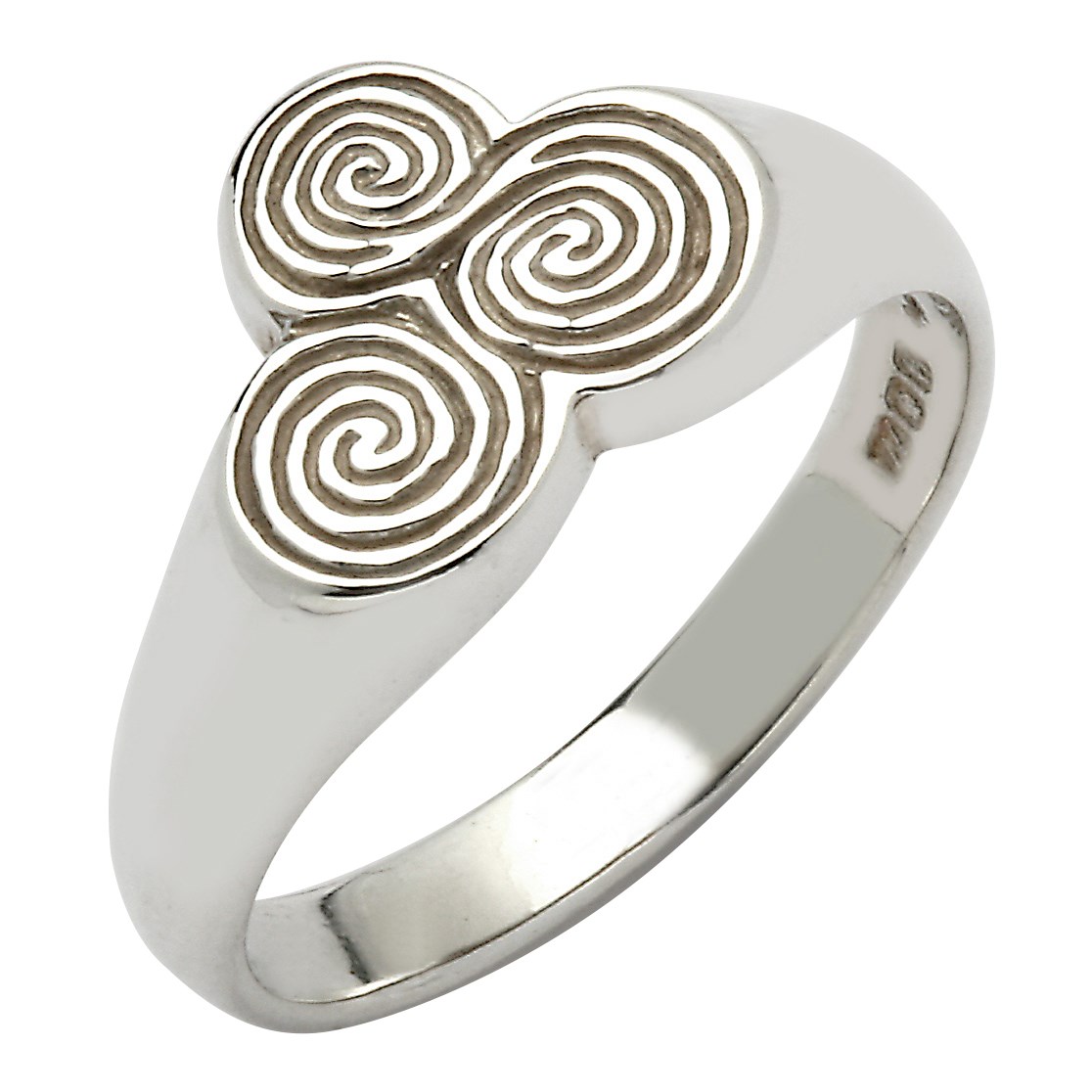 Newgrange Spiral White Gold Ring