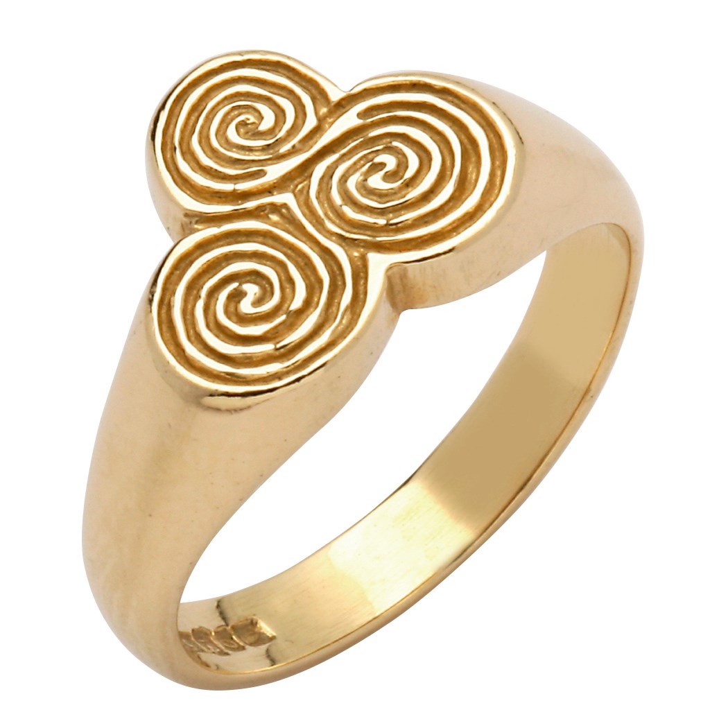 Newgrange Spiral Yellow Gold Ring