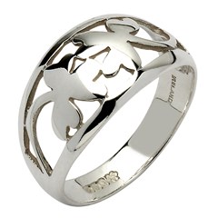 Irish Shamrock Silver Ring