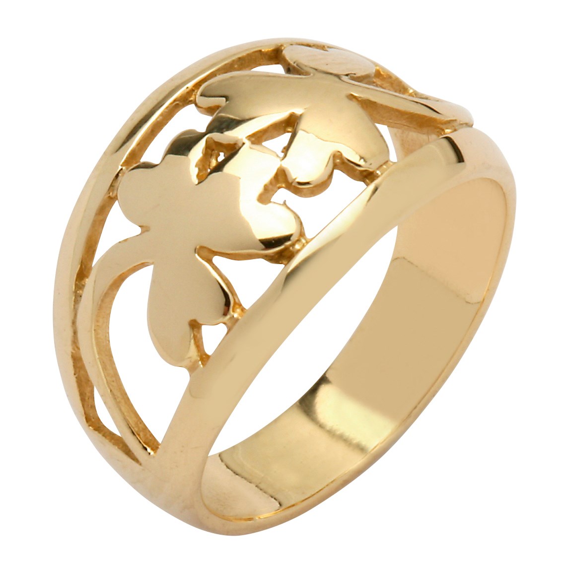 Irish Shamrock Yellow Gold Ring