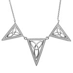 Triple Trinity Knot Silver Necklace