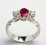 Livia Trilogy with 2 Brilliant Cut Diamonds and Ruby