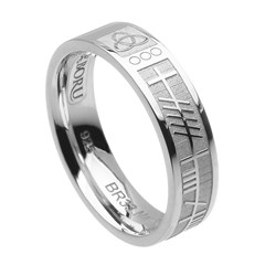 Ogham My Soul Mate Silver Wedding Ring