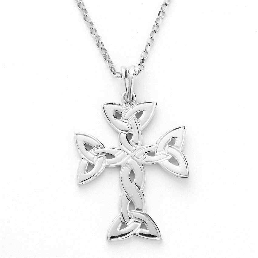 Large Trinity Knot Silver Cross Celtic Crosses Rings from Ireland