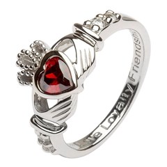 January Birthstone Claddagh Ring