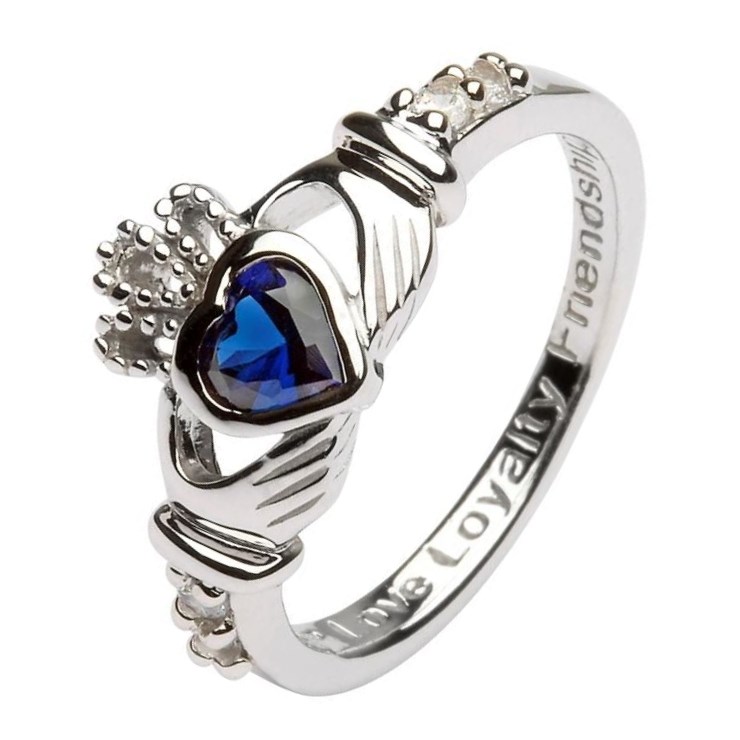 September Birthstone Claddagh Ring Anelli di Claddagh Rings from Ireland
