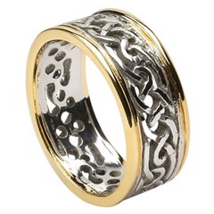 Filagree Celtic Gold Wedding Ring with Trim