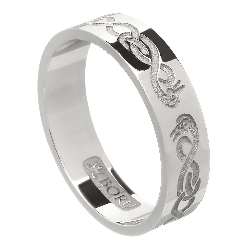 Le Cheile Celtic Silver Wedding Band Celtic Wedding Rings
