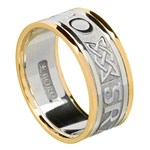 Love Forever Gold Wedding Ring with Trim - Gents