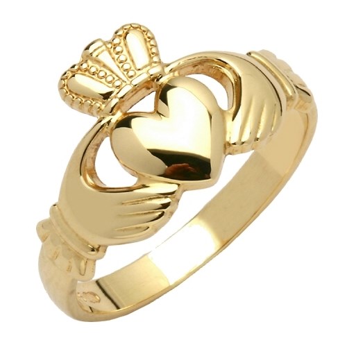 Gents Traditional Yellow Gold Claddagh Ring
