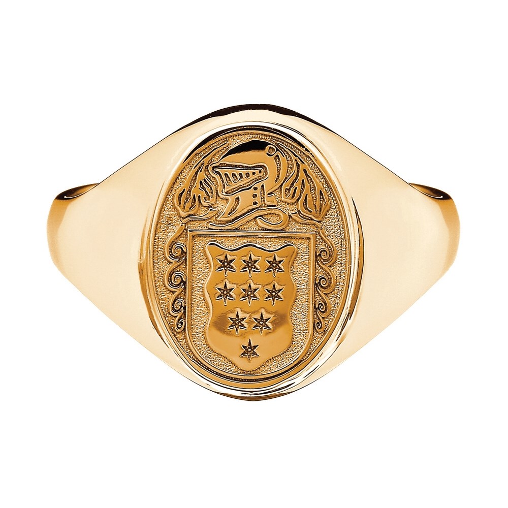 Ladies Coat of Arms Petit Oval Yellow Gold Ring