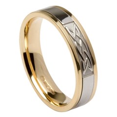 Lovers Knot Yellow Gold Band with White Gold Center