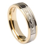 Claddagh Yellow Gold Band with White Gold Center