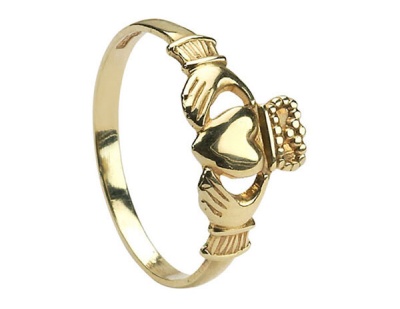 Baby Yellow Gold Claddagh Ring