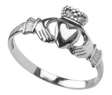 Baby Claddagh White Gold Ring
