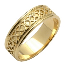 Keltischer Geschlossener Knoten Gelbgold Ring