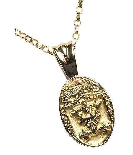 Family Coat of Arms Yellow Gold Pendant