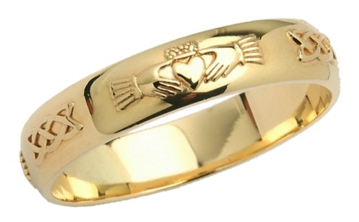 Claddagh & Celtic Knot Gold Ring