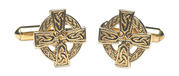 Celtic Cross Gold Cufflinks
