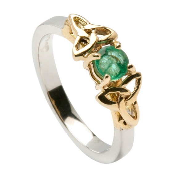 Emerald Trinity Knot Ring