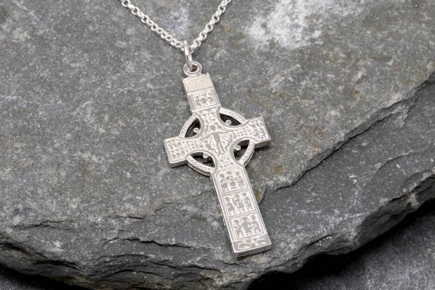 Monasterboice Muiredeach High Cross Large Silver Necklace