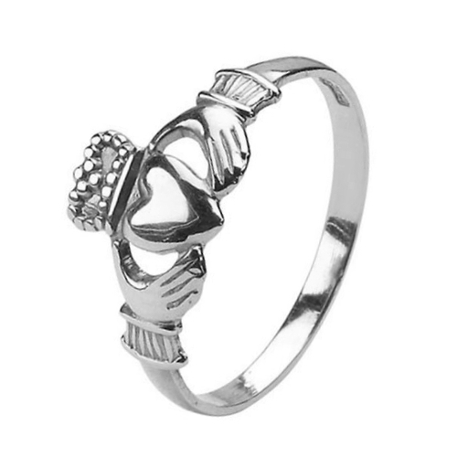 Baby White Gold Claddagh Ring
