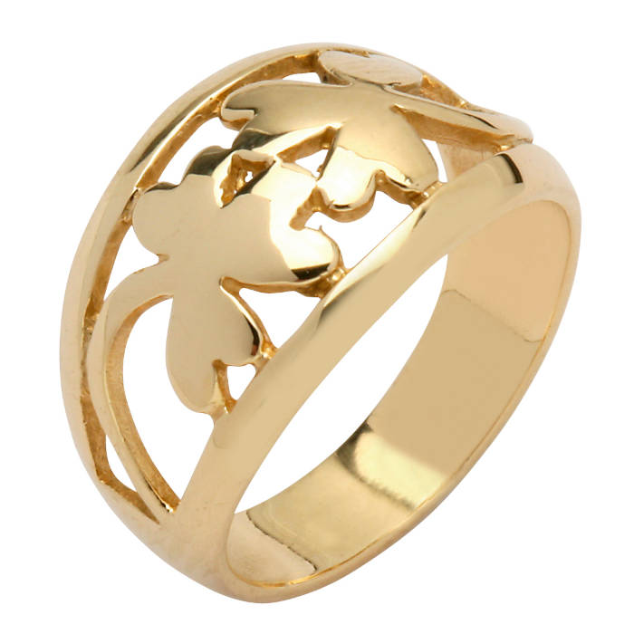 Irish Shamrock Gold Ring