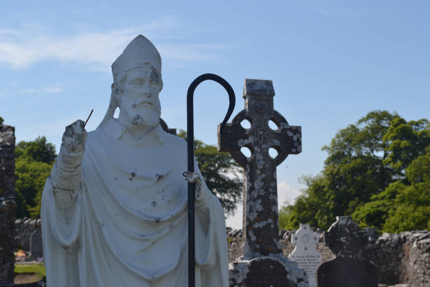 Statue of Saint Patrick on the Hill of Slane, Ireland