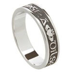 Love Loyalty Friendship Oxidized Silver Wedding Ring - Ladies
