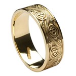 Triscele Weave Yellow Gold Wedding Band - Ladies