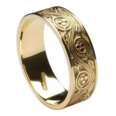 Triscele Weave Yellow Gold Wedding Band