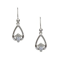 April Birthstone Claddagh Earrings