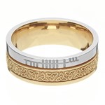 Trinity Knot Faith Yellow Gold with White Rail Band