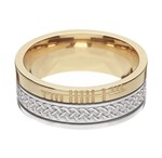 Celtic Knot Faith White Gold with Yellow Rail Band