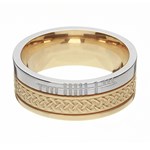 Celtic Knot Faith Yellow Gold with White Rail Band