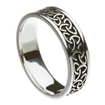 Solid Trinity Knot Oxidized Silver Band - Oxidized Silver