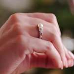 Celtic Trinity Knot Pearl Ring