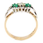 Diamond and Emerald Trinity Knot Engagement Ring