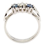 Diamond and Sapphire Trinity Knot Engagement Ring