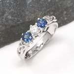 Diamond and Sapphire Trinity Knot Engagement Ring