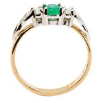 Oval Emerald and Diamond Trinity Knot Engagement Ring