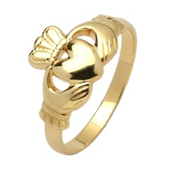 Maids Traditional Yellow Gold Claddagh Ring