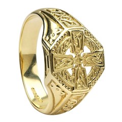 Celtic Cross Yellow Gold Ring
