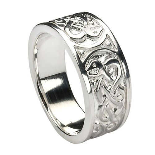 Traditional White Gold Celtic Ring