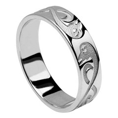 Le Cheile Celtic White Gold Wedding Band