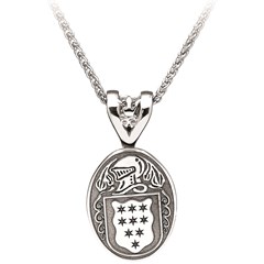Coat of Arms Oval White Gold Pendant