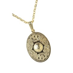 Celtic Warrior Oval Yellow Gold Pendant